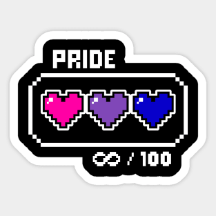 Bisexual Pride Videogame Life Bar Hearts Sticker